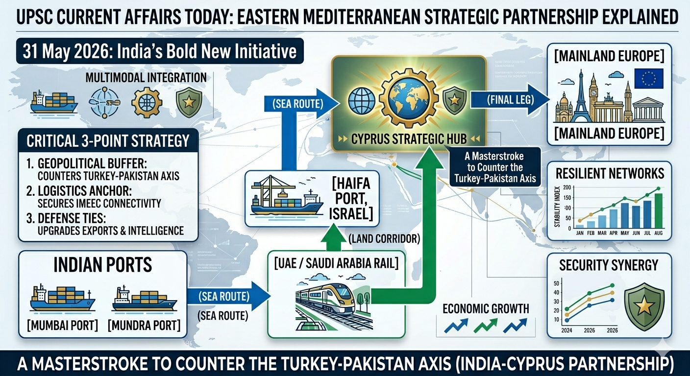 UPSC Current Affairs Today : Eastern Mediterranean Strategic Partnership Explained on 31 May 2026, India’s Bold New : A Masterstroke to Counter the Turkey-Pakistan Axis