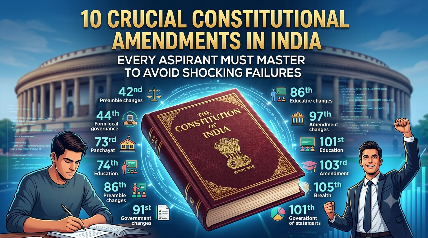 10 Crucial Constitutional Amendments in India Every Aspirant Must Master to Avoid Shocking Failures