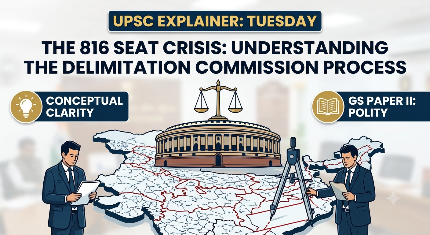 The Unprecedented Crisis of 816 Lok Sabha Seats Delimitation Commission Process Explained for UPSC