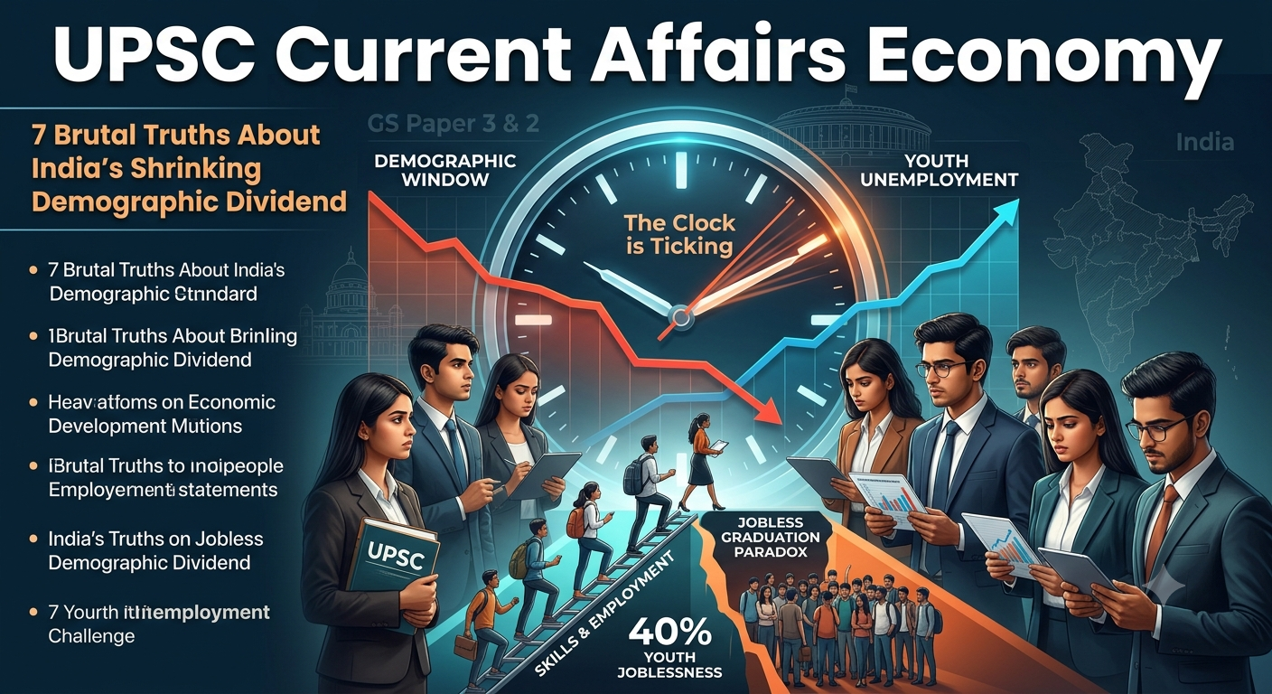 UPSC Current Affairs Economy Masterclass 7 Brutal Truths About India’s Shrinking Demographic Dividend